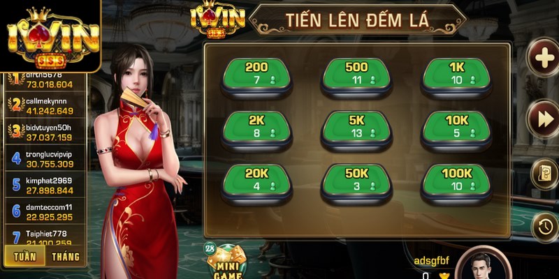 Game bài Tiến Lên Miền Nam đếm lá là một trong những trò chơi phổ biến