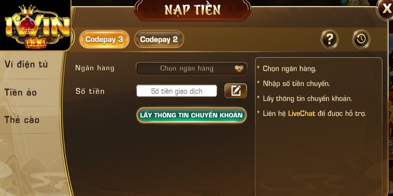 Một số cách giao dịch dễ dàng khi nạp tiền Iwin